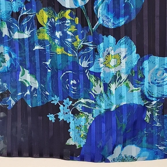 Infinity Circular Scarf Blue, Yellow & Black Floral Print 70 X 20 - Picture 3 of 7